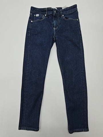 Calvin Klein Jeans Men Dark Blue Straight W28 L30 Button Fly Denim 5 Pocket Used