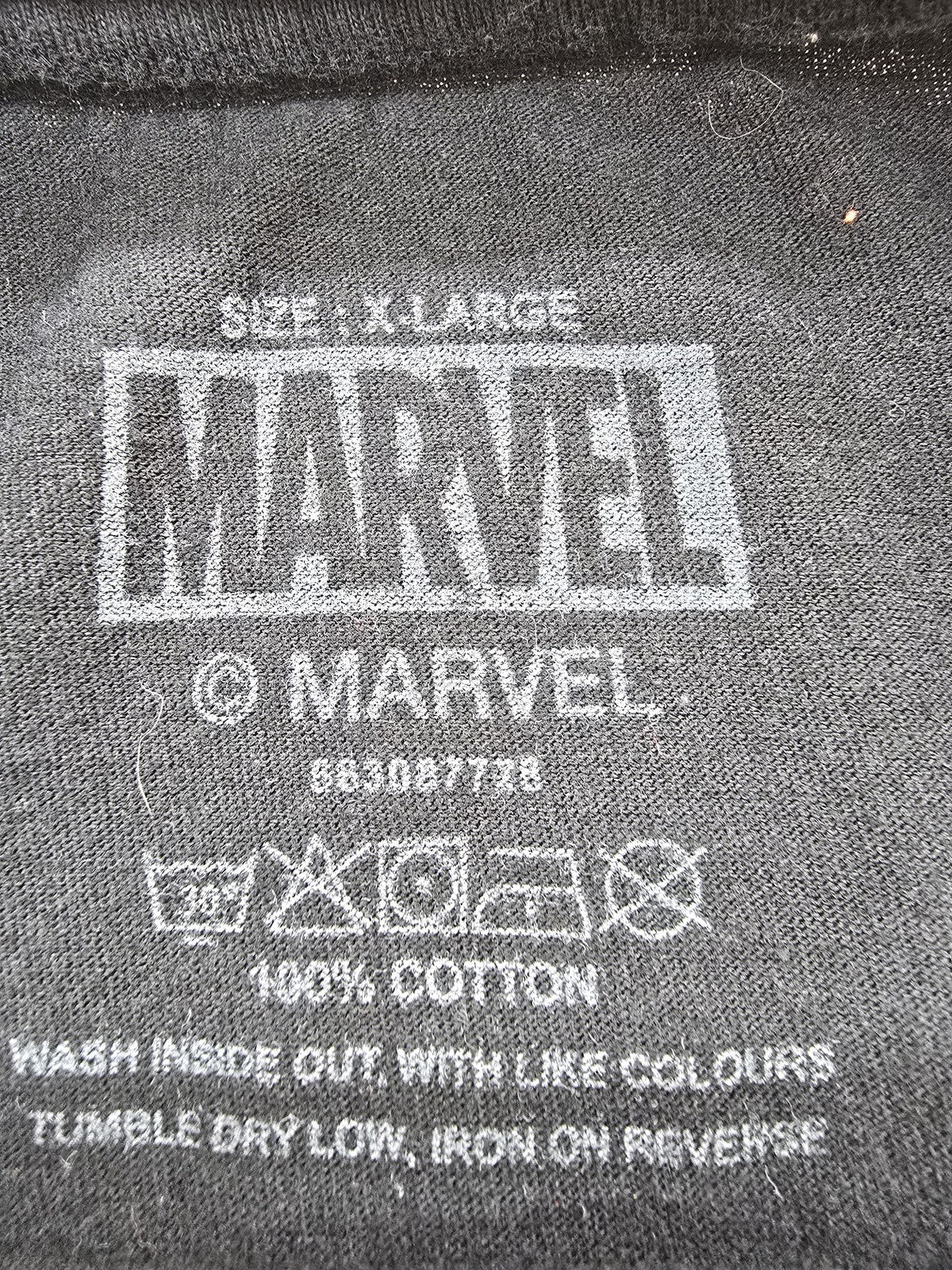 Marvel Black Graphic Crewneck T-Shirt X-Large Men's 100% Cotton