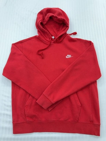 Nike Men's Red Pullover Fleece Hoodie Size M
