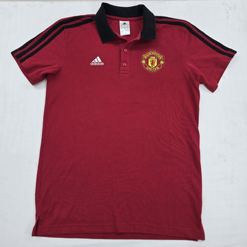 Adidas Men's Red Manchester United Soccer Polo Shirt Size S