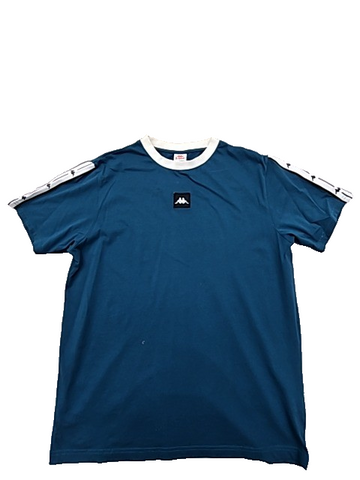 Kappa Men's Navy Logo Crewneck T-Shirt Large Short Sleeve White Trim