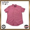 Tommy Hilfiger Men's Pink Shirt – Size L, Regular Fit, Short Sleeve