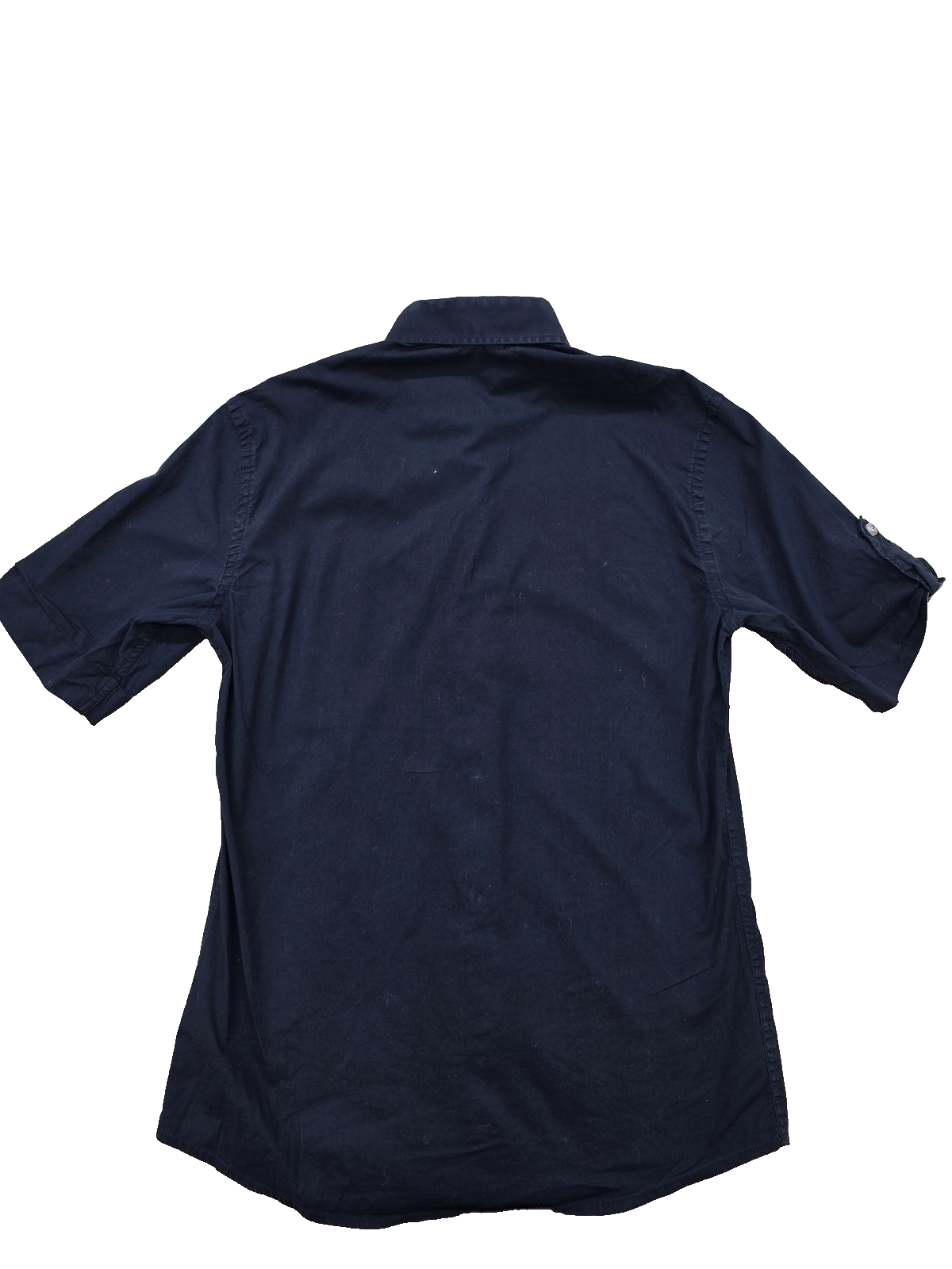 Burberry Slim Fit Navy Short Sleeve Cotton Shirt S Check GB