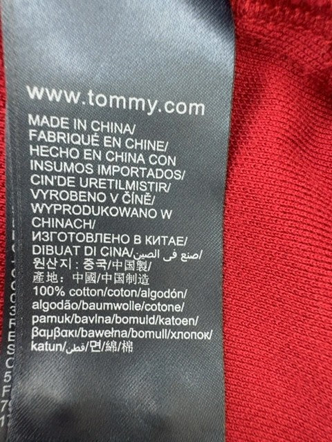 Tommy Hilfiger Men's Primary Red Slim Fit Polo Shirt Size L