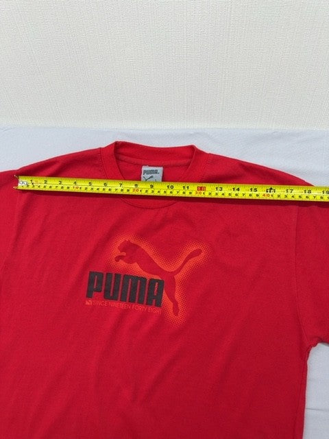 Puma Men's Red L Short Sleeve Crewneck Cotton T-Shirt Regular Fit