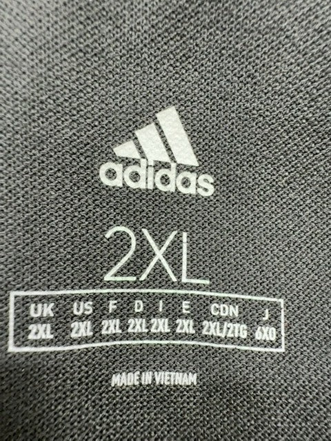Adidas Men's Black Striped Athletic Polo Shirt Size 2XL Breathable