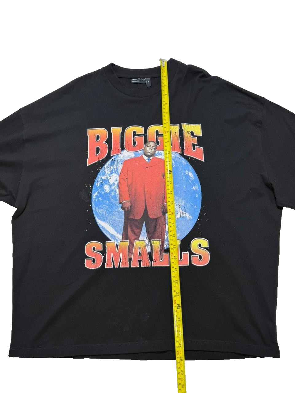 Notorious Big Biggie Planet Graphic Print T-Shirt Short Sleeve Size M Rap Tee