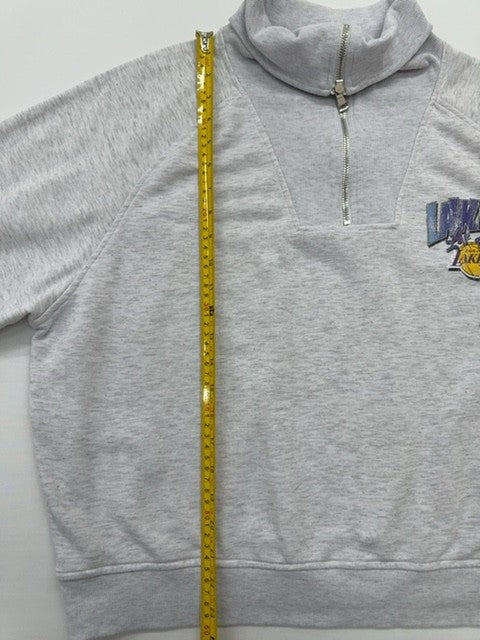 NBA Boys Lakers Heather Gray Fleece Pullover Hoodie Size L Regular Fit