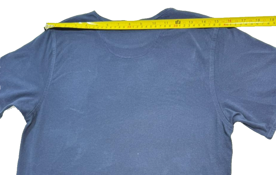 Nike Navy Blue T-Shirt, Men's S, White Trim, Casual Cotton Short Sleeve