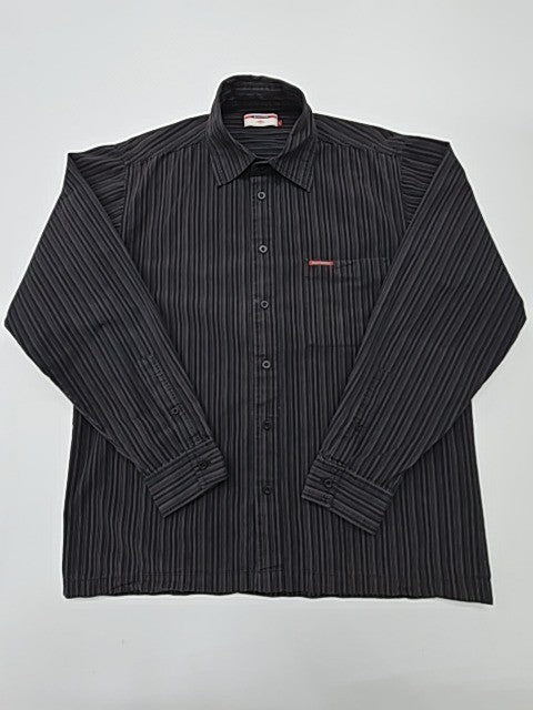 Lee Men's Black Shirt – Size L, Striped, Cotton