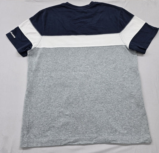 Tommy Hilfiger Men's Navy T-Shirt – Size M, Striped, Crew Neck