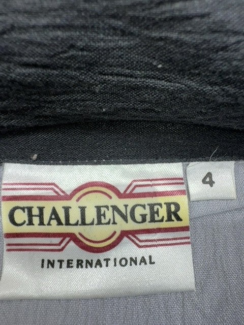Challenger Men's Grey Striped Track Jacket Size 4 Zipper Long Sleeve