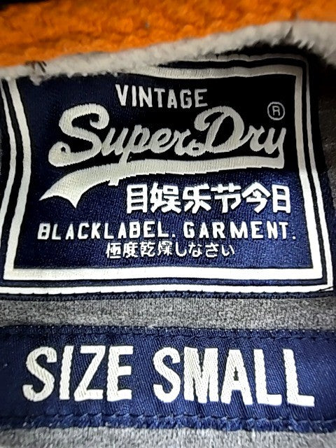 Superdry Men's Grey Marl Vintage Logo Hoodie Small Slim Fit