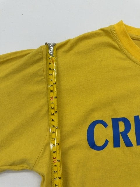 Crispiano Unisex Yellow Graphic T-Shirt Crew Neck Size M Regular Fit