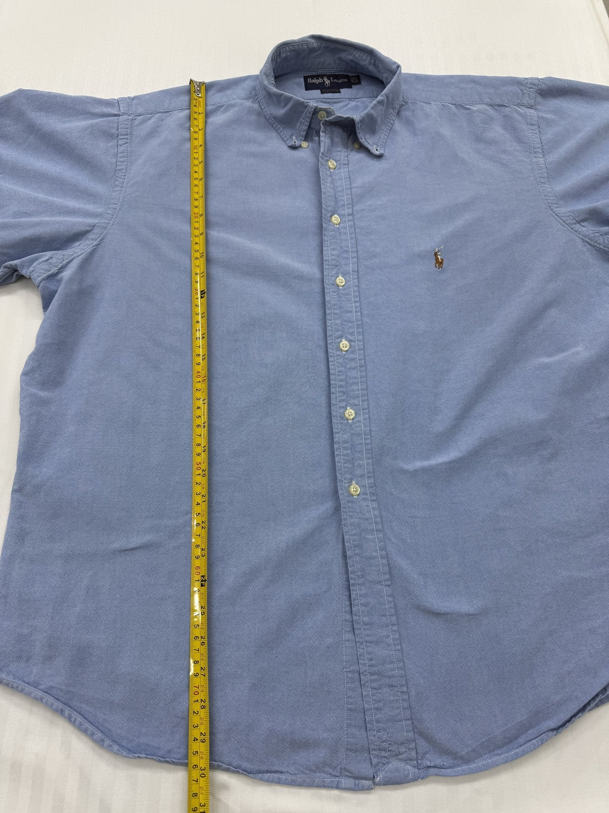 Ralph Lauren Men Light Blue Chambray Button-Up 2XL