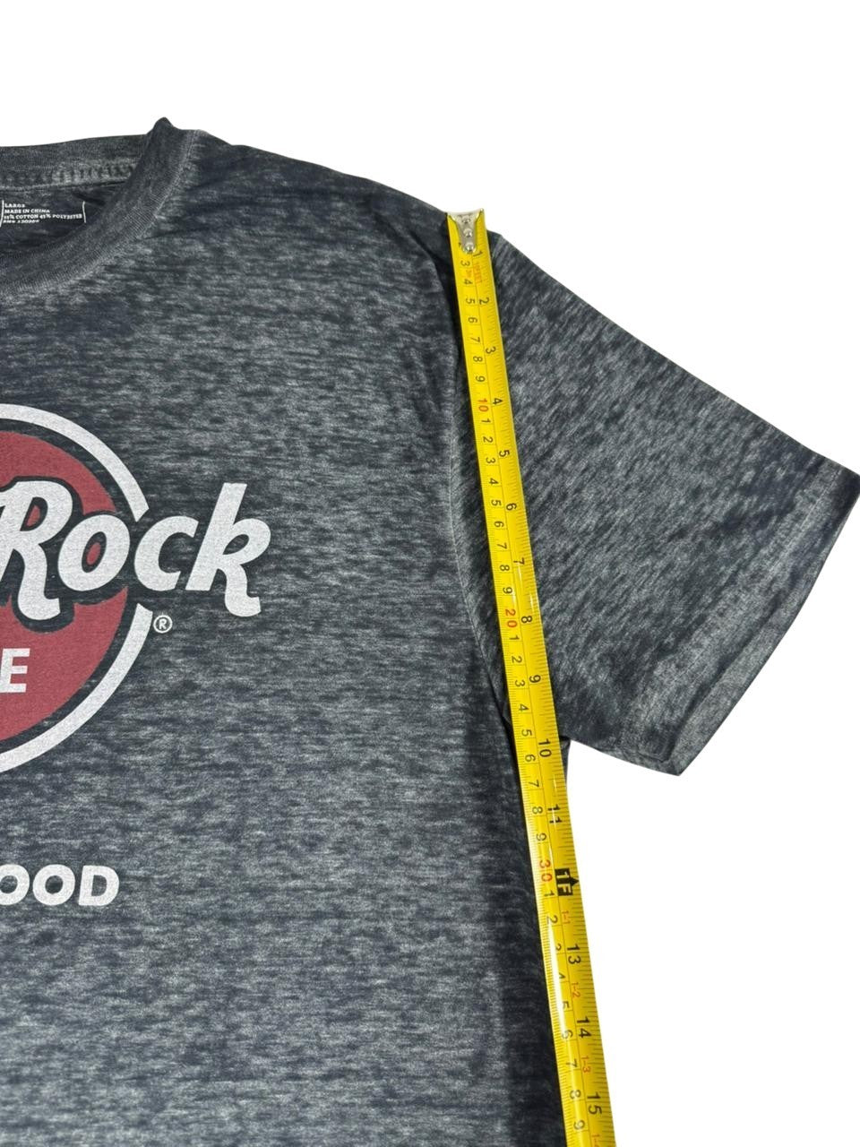 Hard Rock Cafe Hollywood T-Shirt Men's Size Large Gray Graphic Short Sleeve