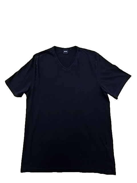 Hugo Boss Men's Black T-Shirt – Size L, Short Sleeve, V-Neck