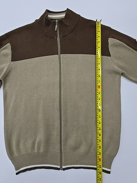 Quiksilver Men Brown Colorblock Zip-Up Sweater Size M Regular Condition