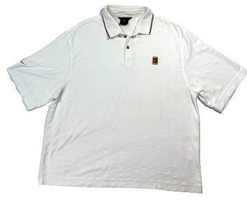 Vintage Nike Tennis Polo Shirt In White Cotton - M
