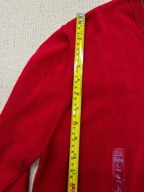 Harmont & Blaine Red V-Neck Long Sleeve Men's L Sweater