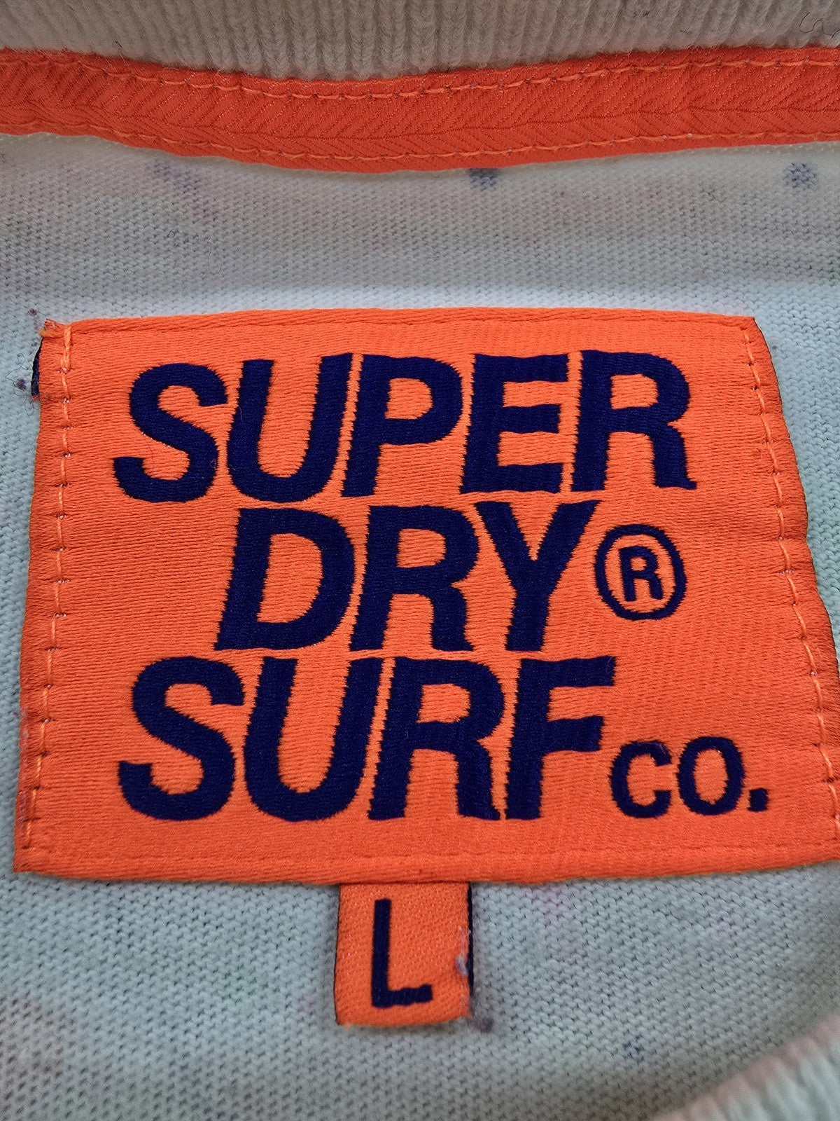 Superdry Surf Co Splatter Print Men's L White Cotton T-Shirt