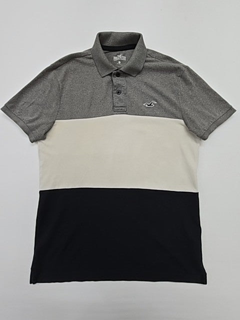 Hollister Men's Multicolor Polo Shirt – Size M, Colorblock