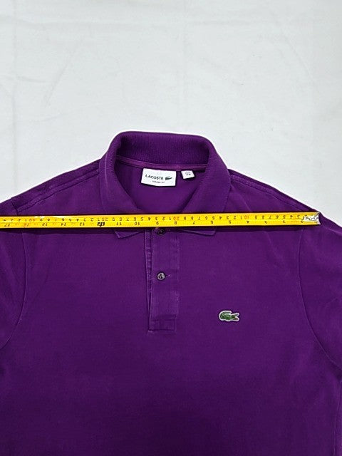 Lacoste Purple Cotton Pique Polo Shirt Men's M Classic Fit Short Sleeve