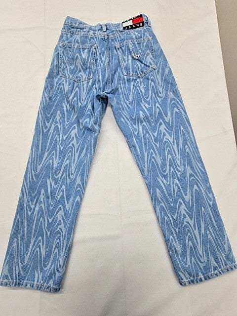 Tommy Jeans Men's Loose Blue Jeans Sz 25x30 Wavy Flag
