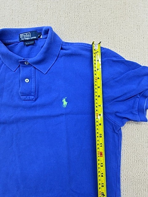 Polo Ralph Lauren Blue Slim Fit L Short Sleeve Cotton Polo Pony Logo