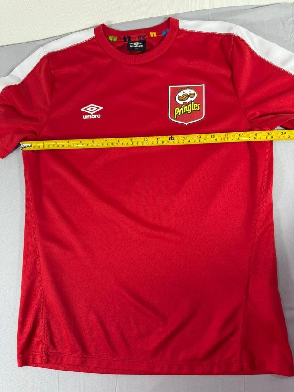 Umbro Pringles Red Soccer Jersey Shirt Men's S/M Short Sleeve