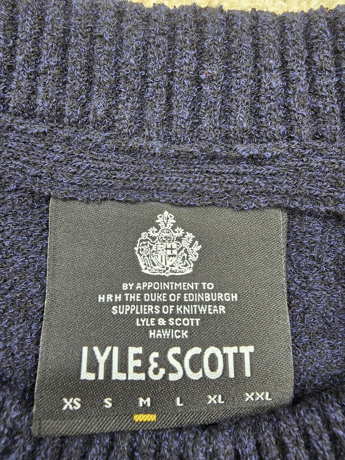 Lyle & Scott Navy Cotton Crew Neck Jumper Men's Regular Fit Long Sleeve
