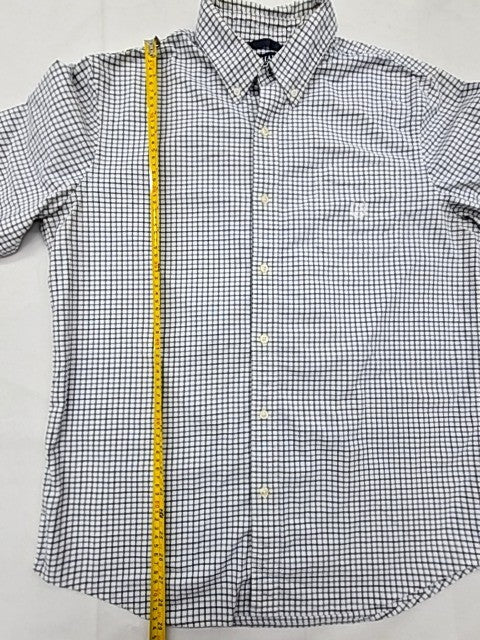 Chaps Blue White Plaid Long Sleeve Button-Down Shirt L Classic Fit