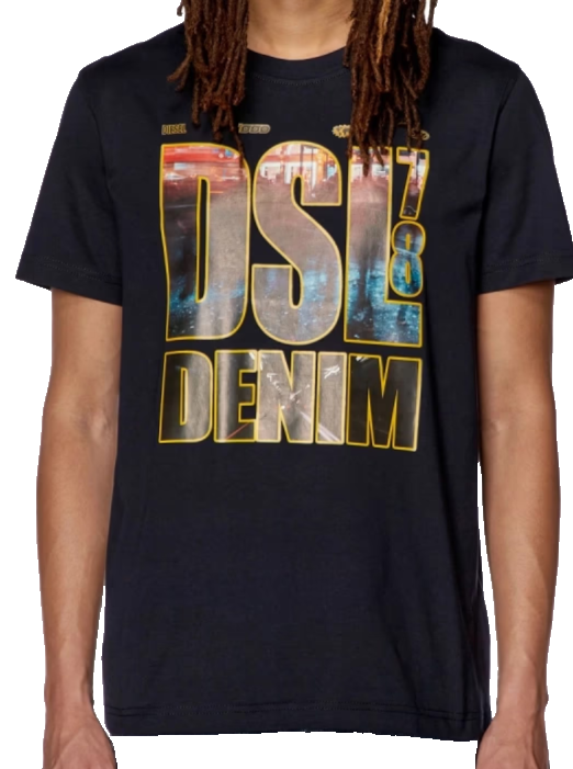 Diesel T-Diegor-L7 Men's T-Shirts - Navy Blue | Size: XL