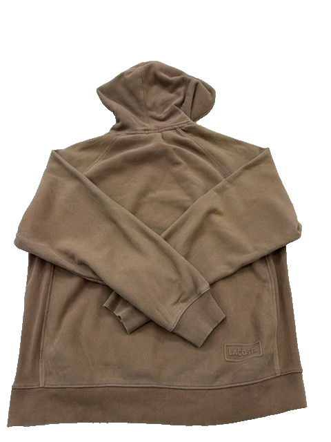 Lacoste Unisex Beige LIVE Fleece Hoodie Sweatshirt XL Loose Fit