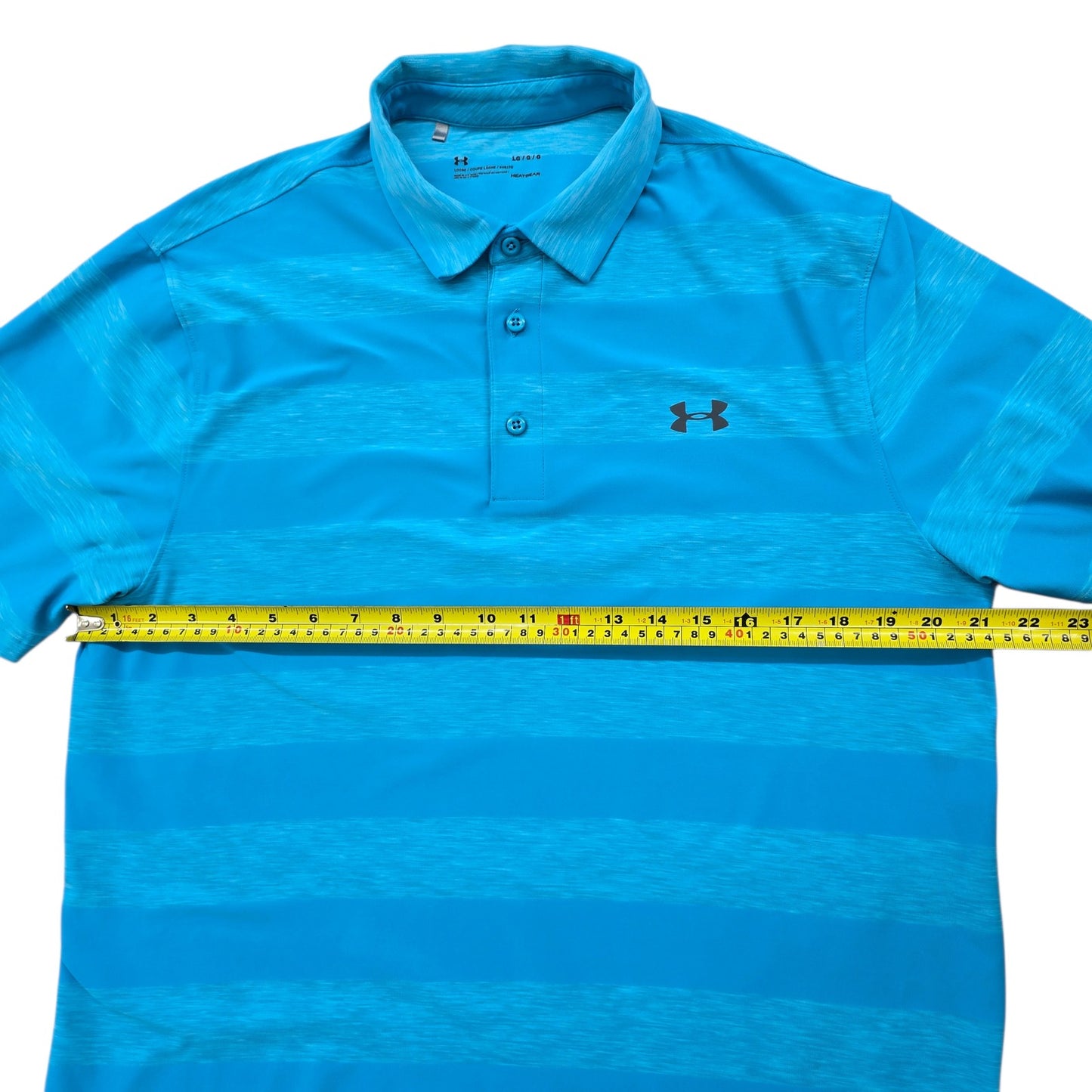 Under Armour HeatGear Men’s Blue Striped Golf Polo Shirt LG/G