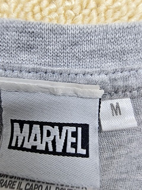 Marvel Gray Cotton Crew Neck T-Shirt M Unisex Adult