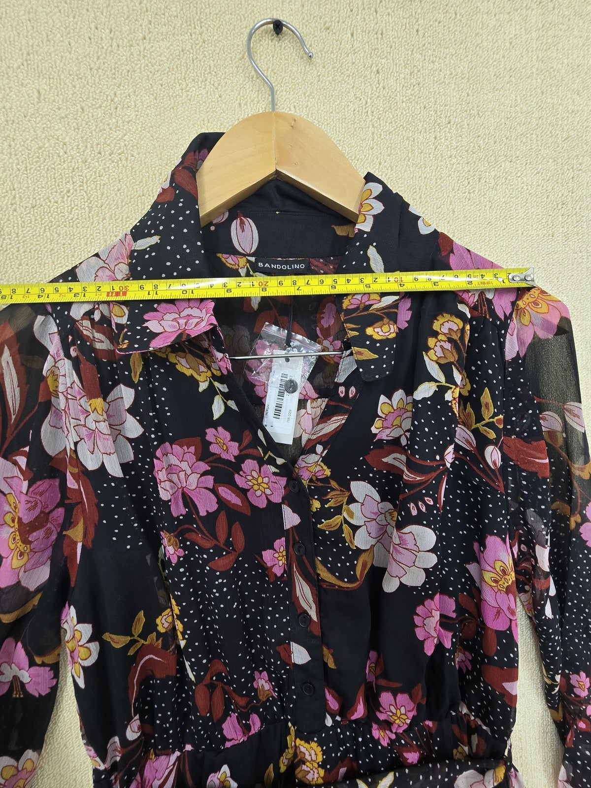 Bandolino Women's L Maxi Floral Long Sleeve Casual Dress