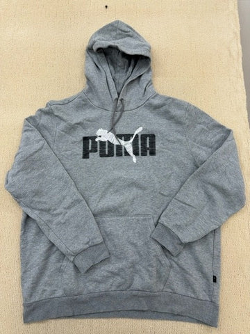 Puma Men's Gray Hooded Pullover Fleece Hoodie XL