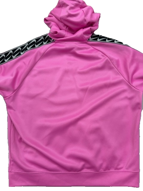 Nike Men's Pink Raglan Stripe Hoodie Size M Long Sleeve