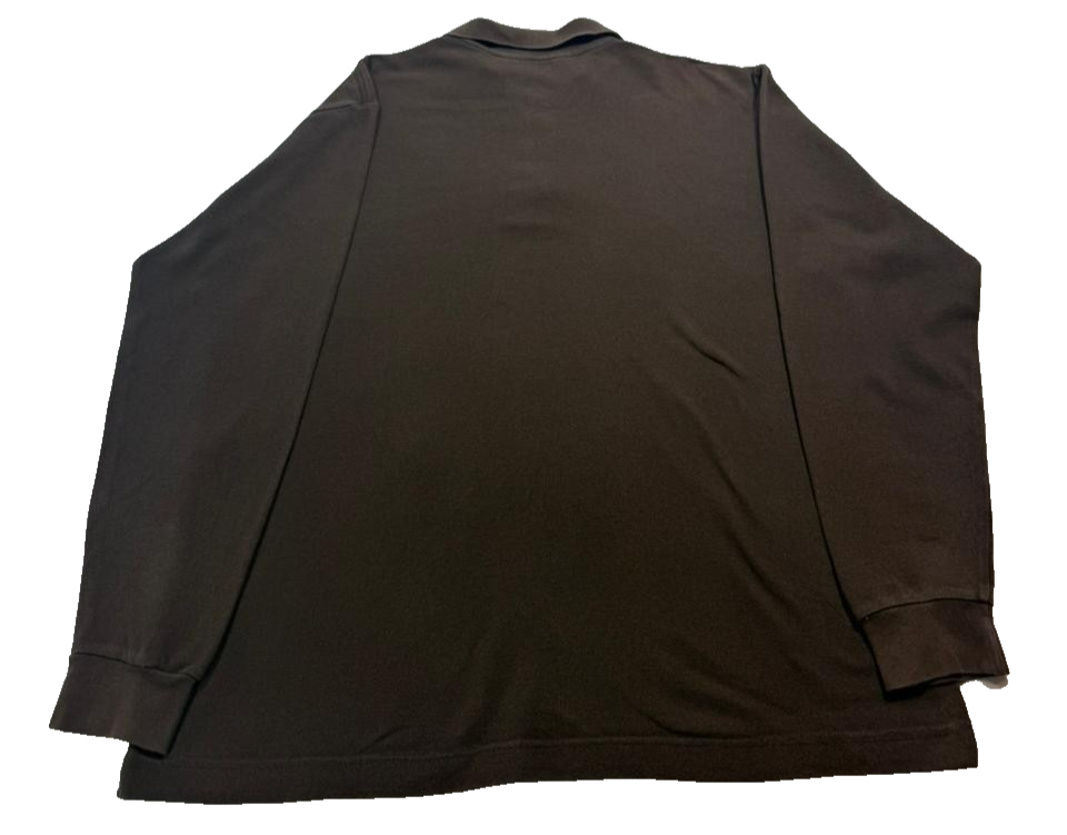 Kappa Men's Brown Long Sleeve Pique Polo Embroidered Logo Size M