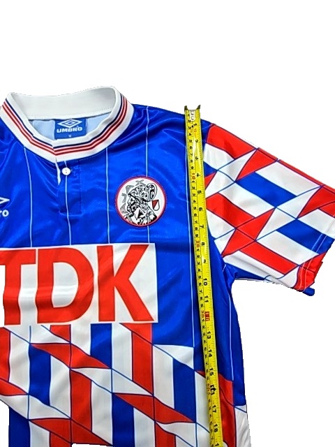 Umbro Blue Red White Geometric Collared Jersey Short Sleeve M