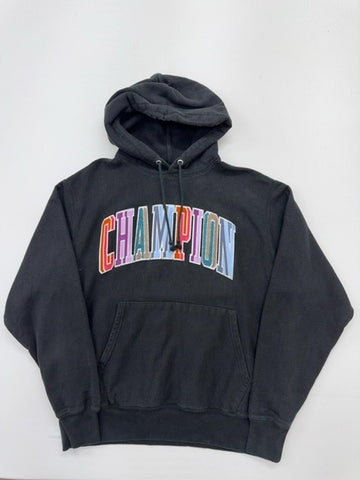 Champion Boys Charcoal Pullover Hoodie Size L Reverse Weave Fleece Graphic