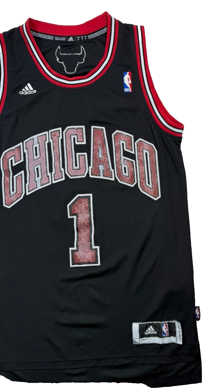 Adidas Derrick Rose Chicago Bulls #1 Alternate Black Jersey - Size S