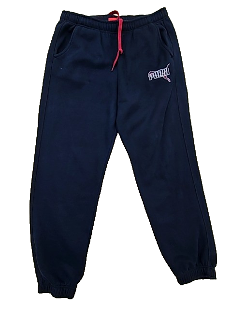 Puma Men's Navy Fleece Sweatpants Size L Regular Fit