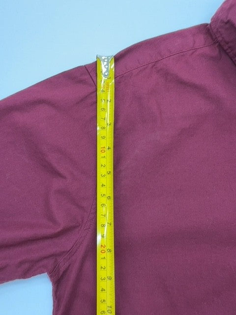 Ralph Lauren Boys Burgundy Solid Button-Down Shirt XL Cotton Regular Fit