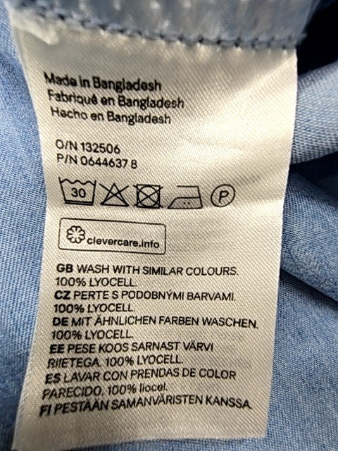 Mama Women's Light Blue Sleeveless Denim Shirt Midi Dress Size M