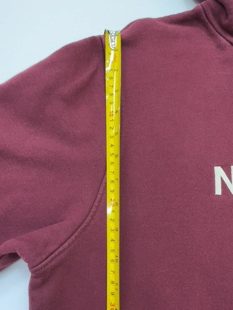 The North Face Boys Burgundy Pullover Hoodie Logo Size LG Regular Fleece