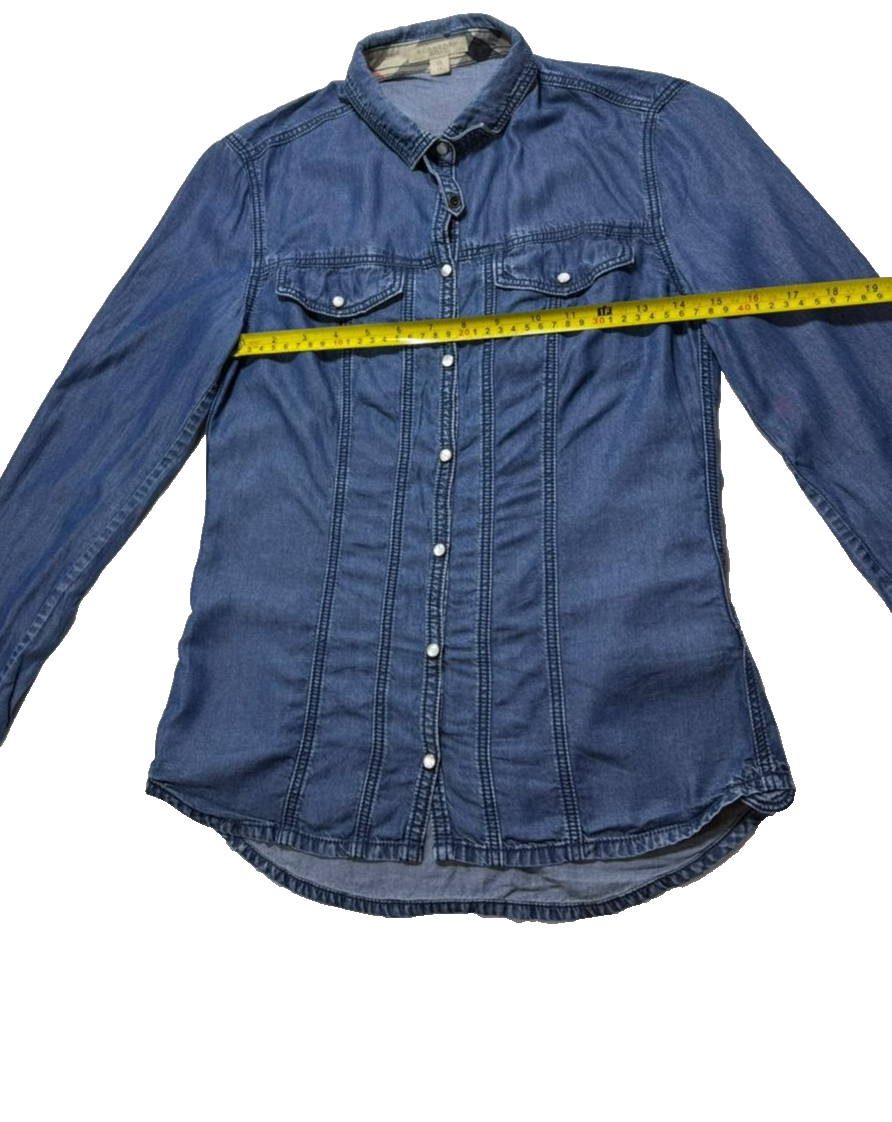 Burberry Brit Blue Denim Button Front Shirt | Size: XS
