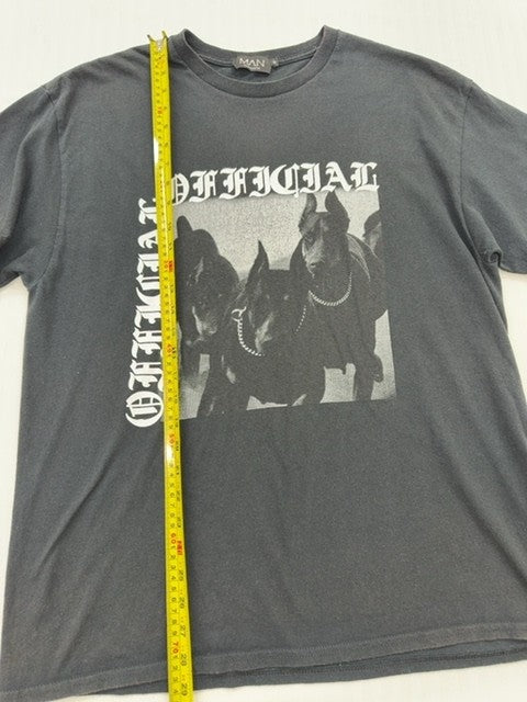 BoohooMAN Men's Charcoal Oversized Detroit Doberman T-Shirt M