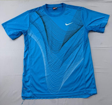 Nike Men's Blue Athletic T-Shirt Size M Loose Fit Crewneck